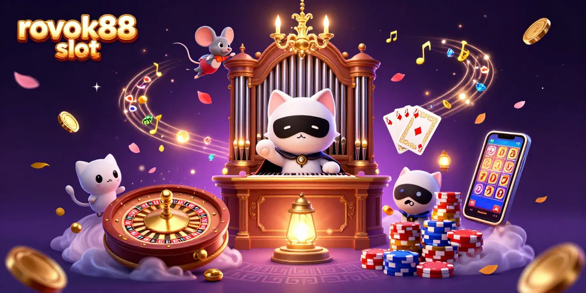 Experience the excitement of rokok88 slot with captivating casino elements in a dynamic scene.