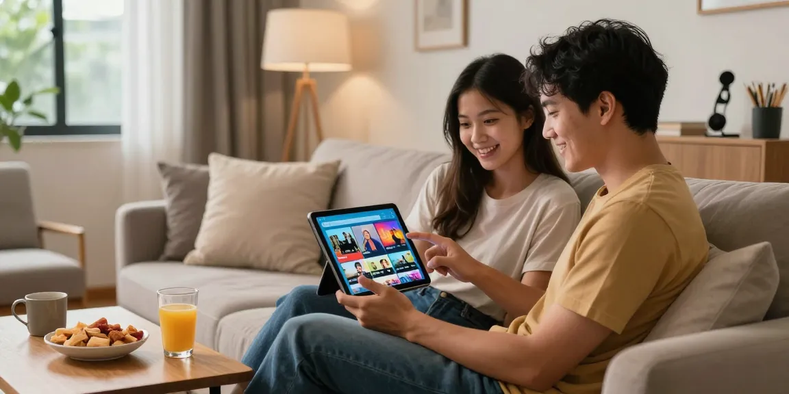 Browsing bokep indonesia gratis videos in a cozy living room setting.