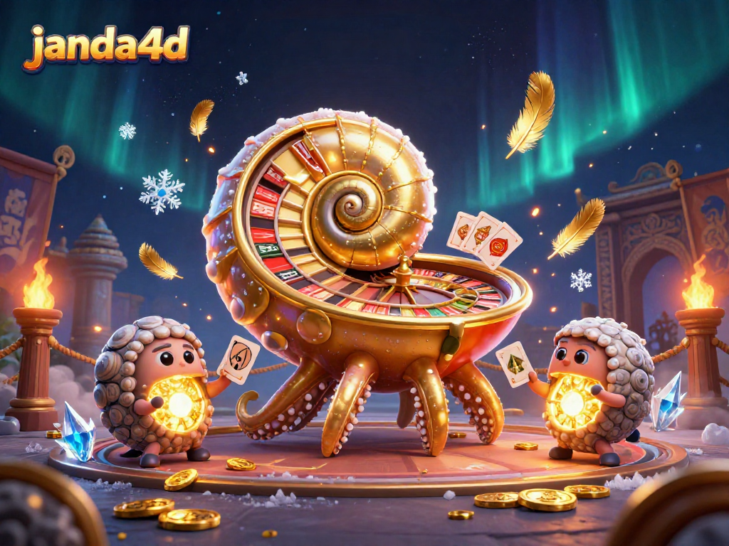 janda4d memutar roda roulette dengan nautilus raksasa dan kartu, meningkatkan pengalaman bermain slot online