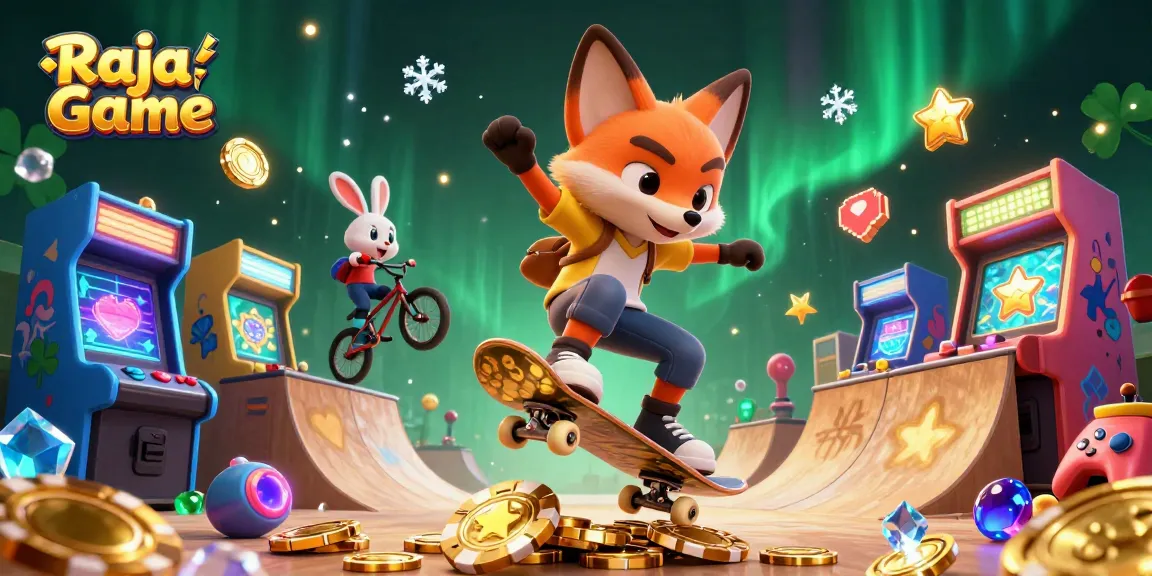 Experience Raja Game with exciting casino-themed characters in a dynamic 3D illustration.